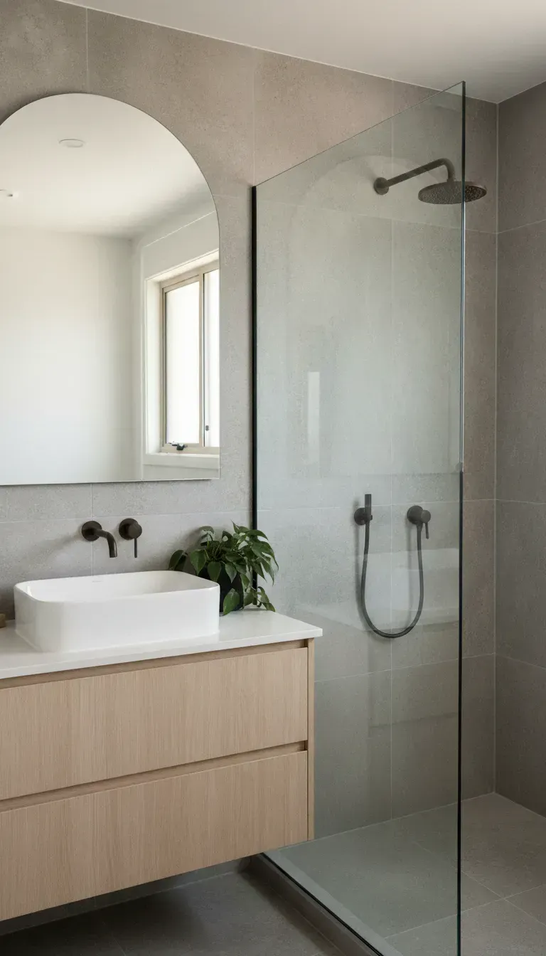 Interior glass repairs in Ascot including replacement mirrors and custom cut glass with polished edges.