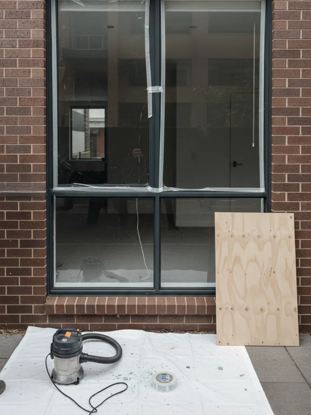 Emergency make-safe service in Ascot securing a broken window with temporary protection and safe cleanup.